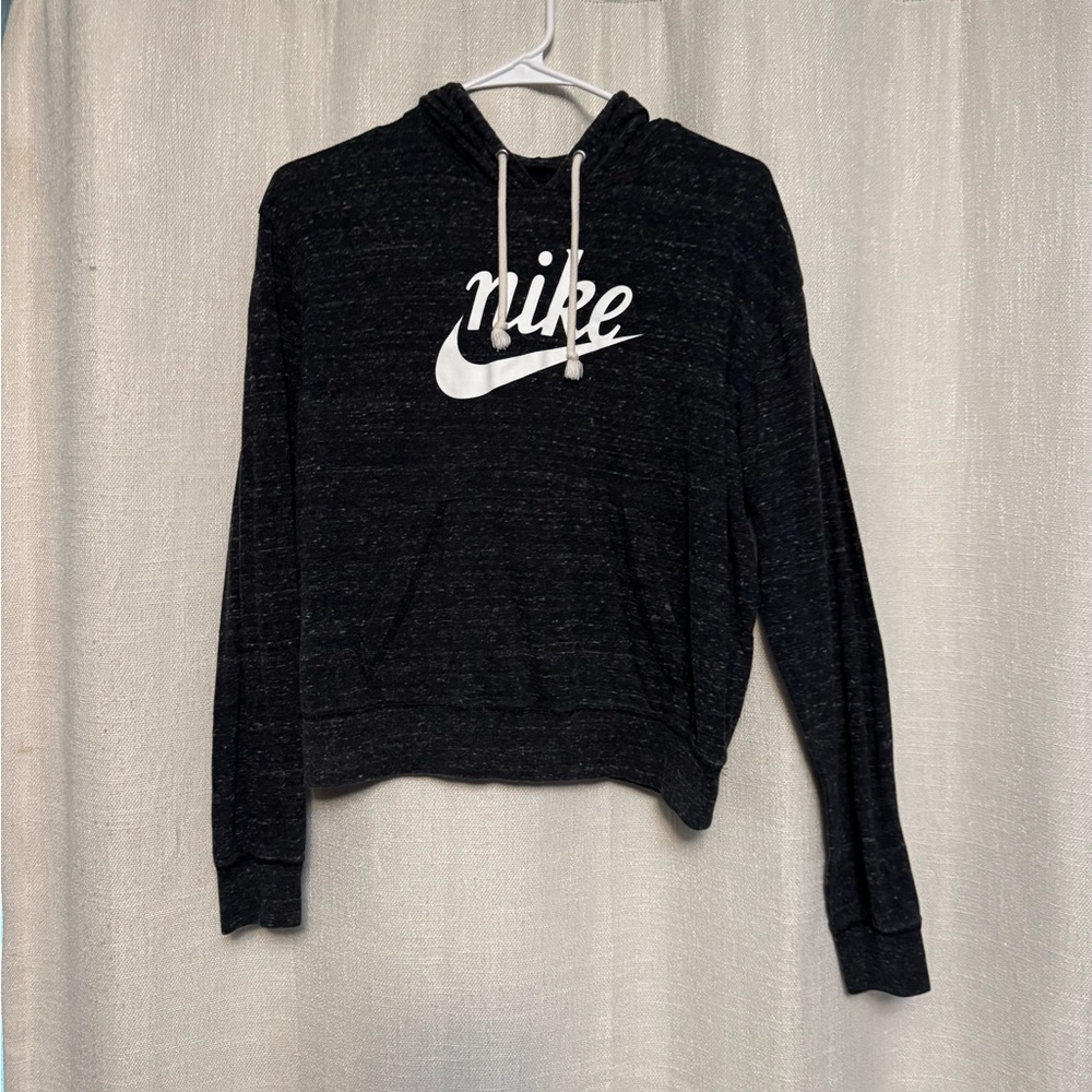 Nike Women's Charcoal Hoodie with White Logo